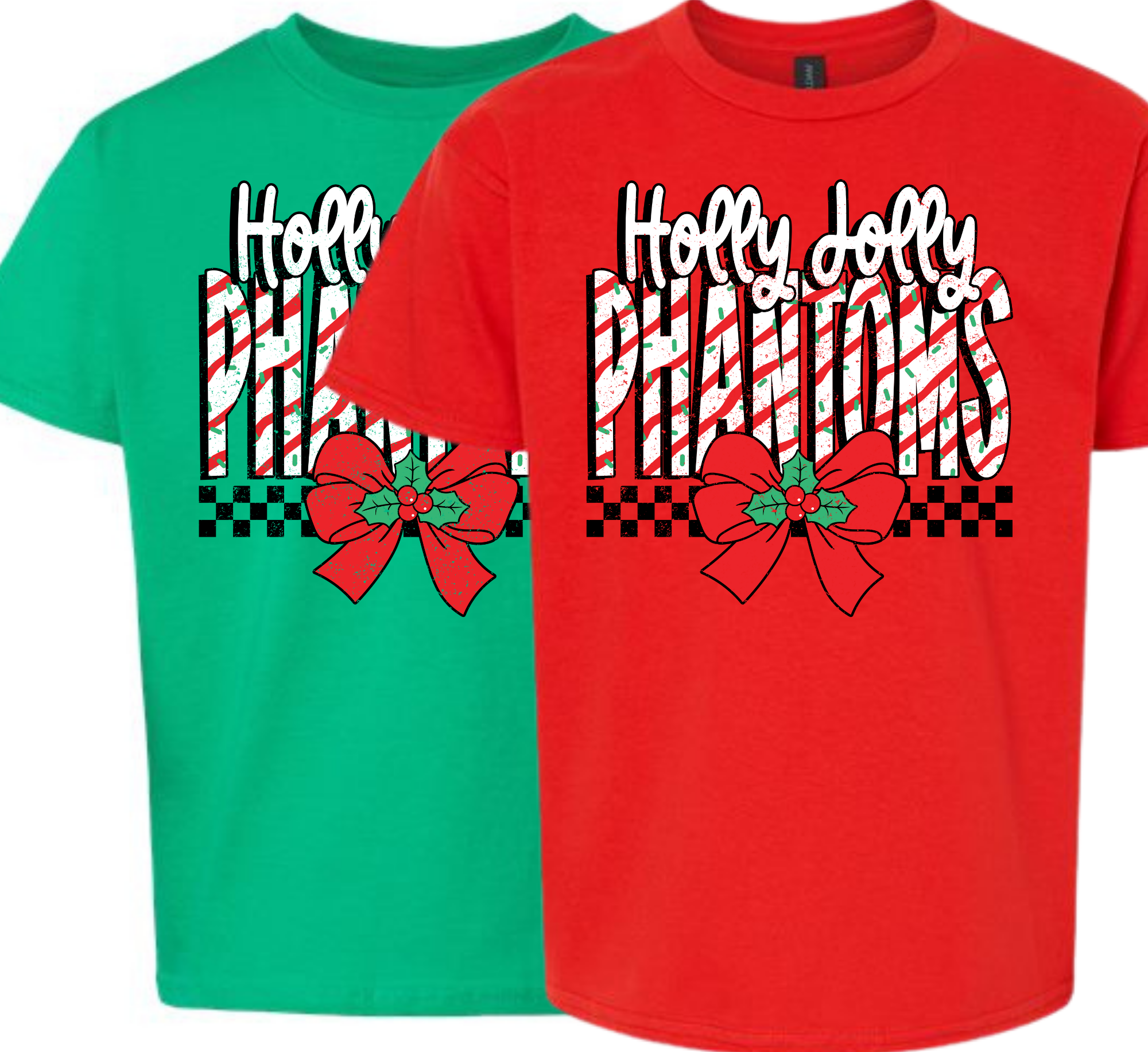 Holly Jolly Phantoms red or Green Tee or Long Sleeve