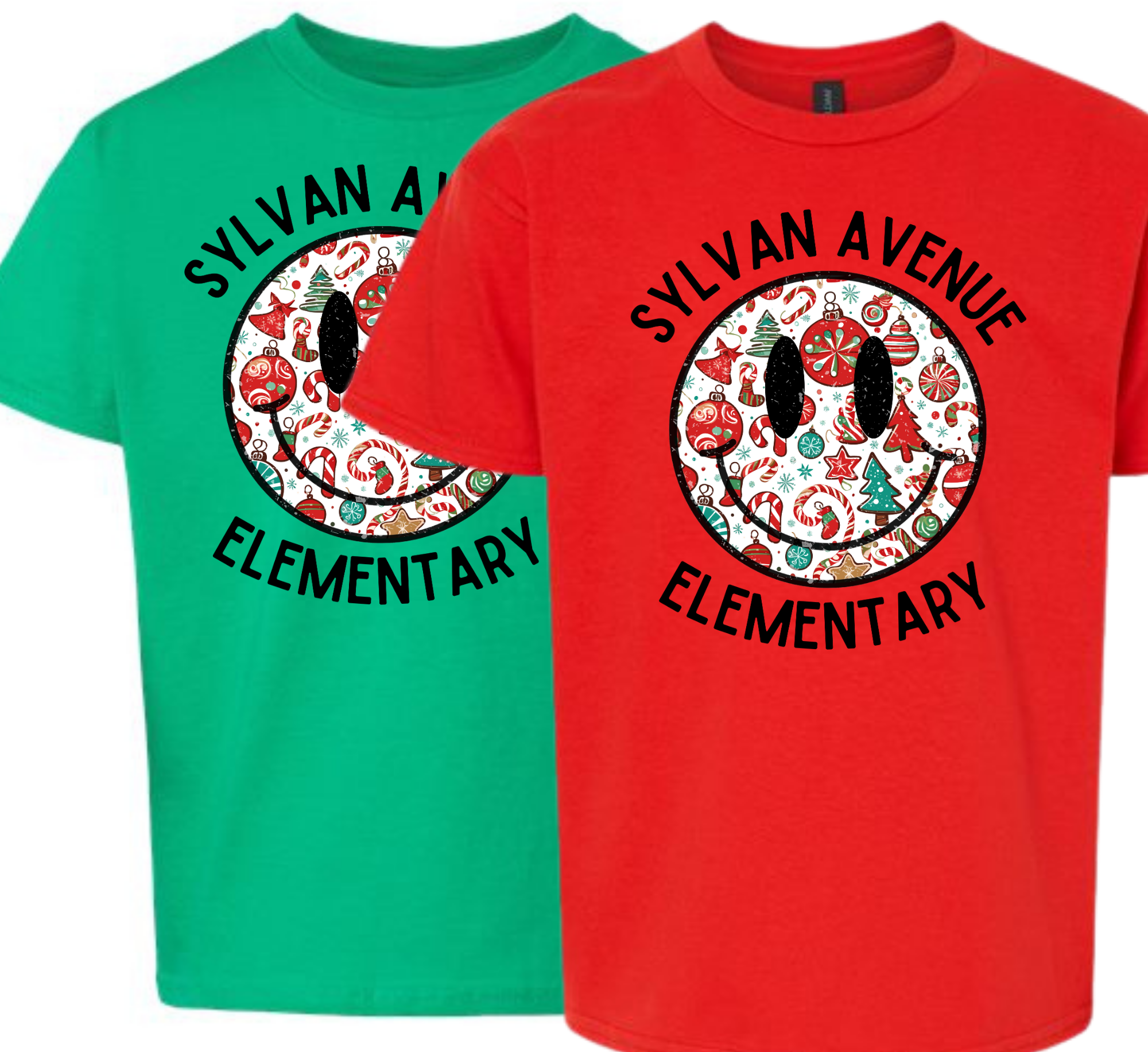 Sylvan Avenue Holiday Smiley Face ( Please pick style and color shirt in menu!)