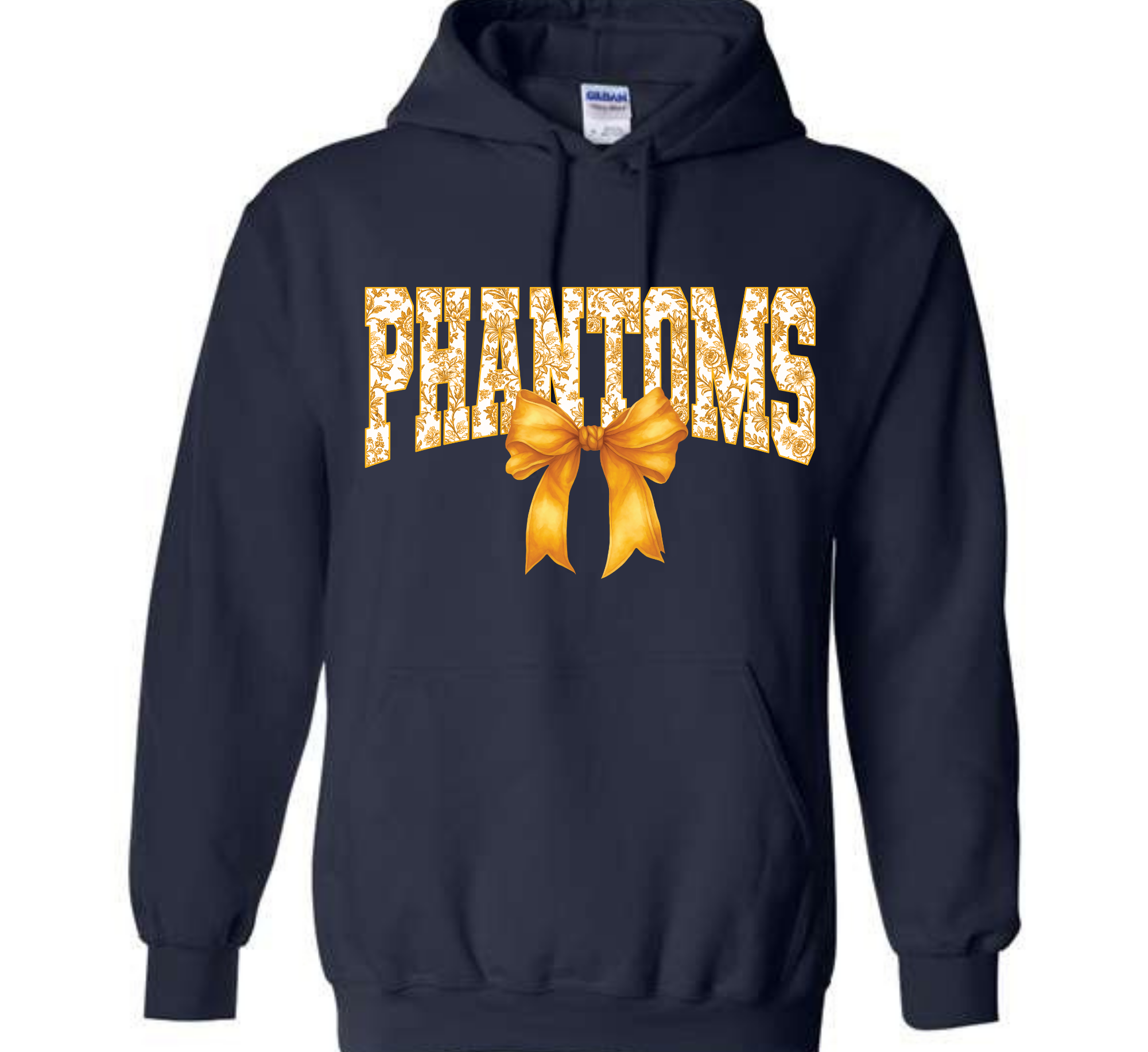 Phantoms gold Bow hoodie Navy