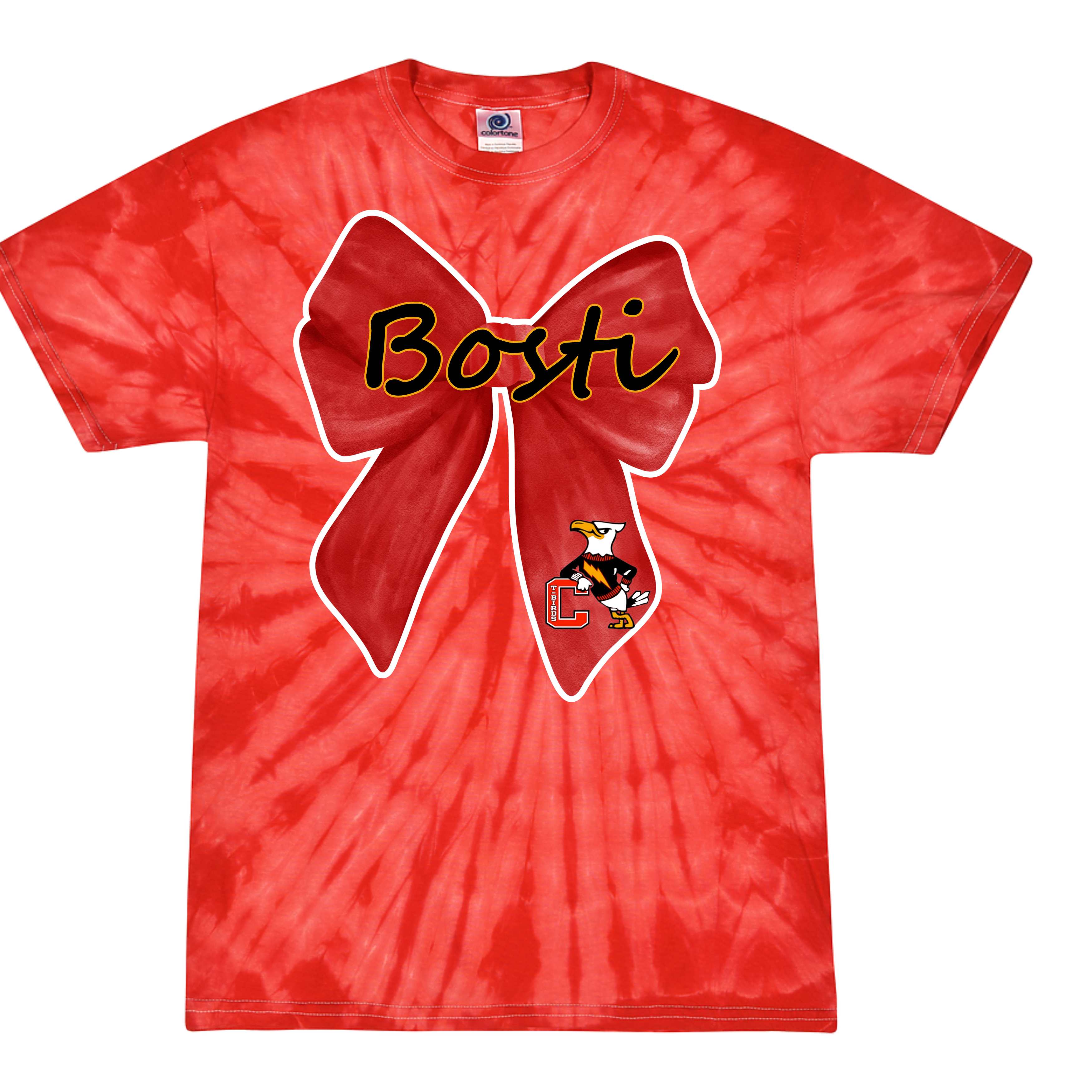 Bosti Bow Red Tie dye