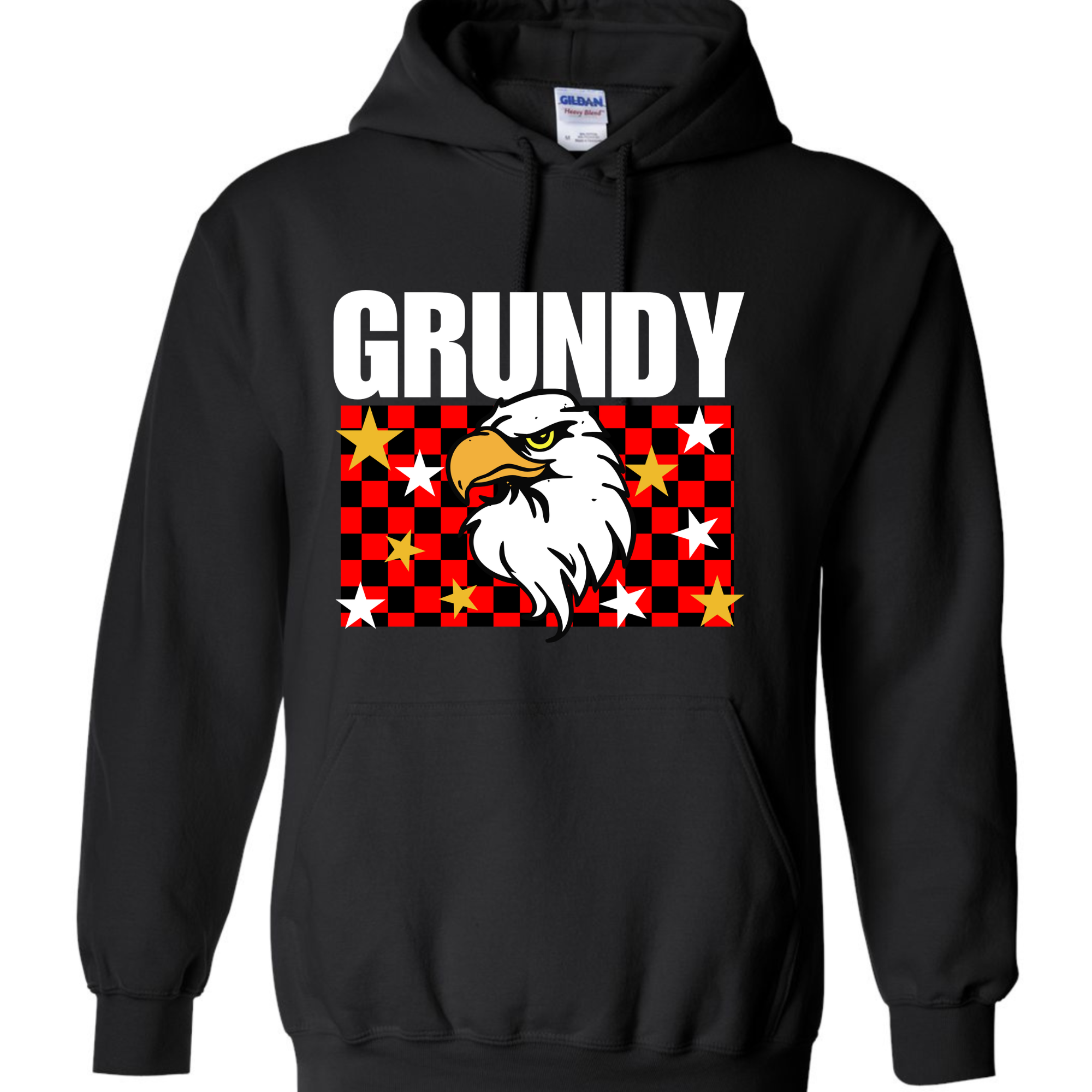 Grundy Checkerboard Stars Hoodie, Crewneck, Long Sleeve Please choose in menu