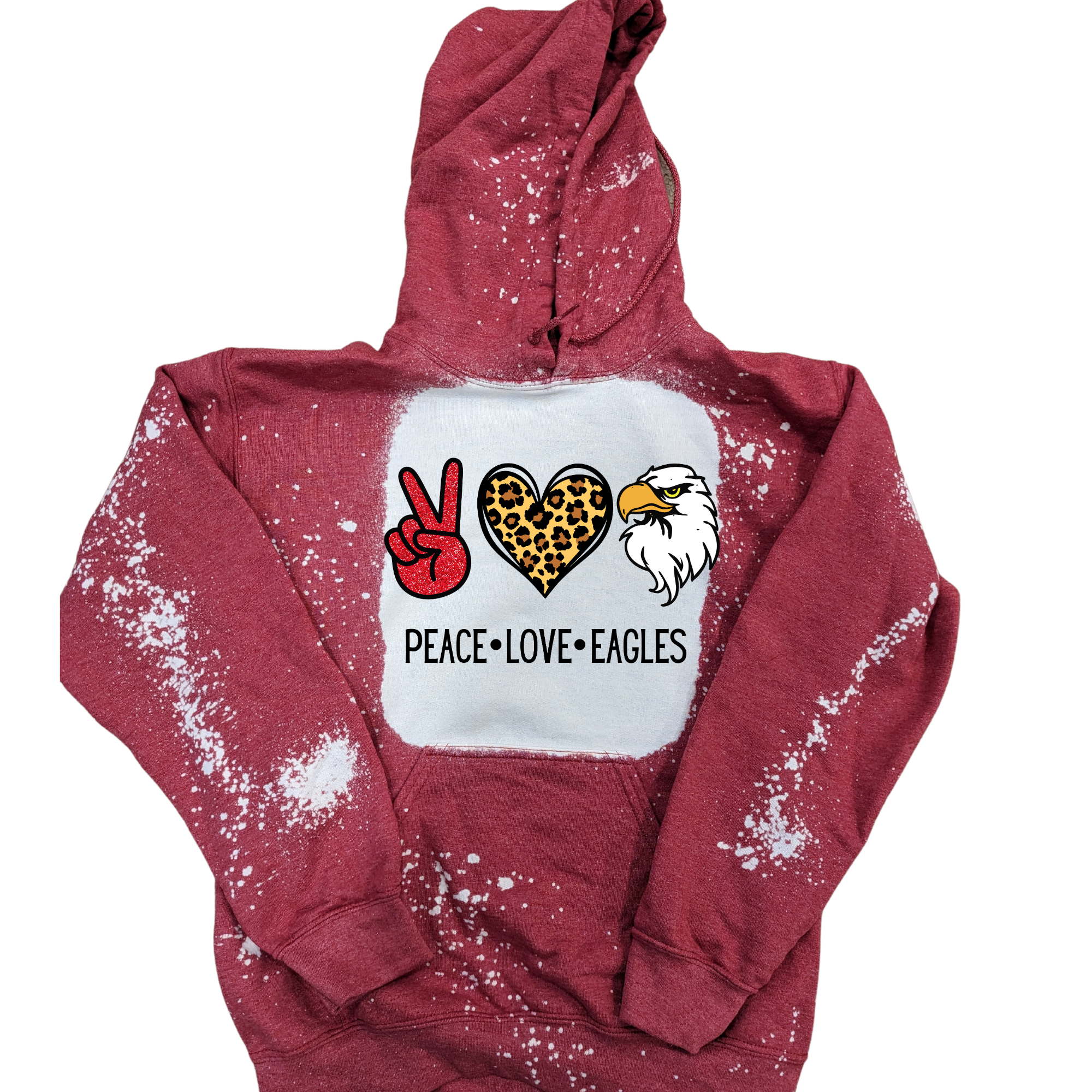 Peace love Eagles bleached hoodie