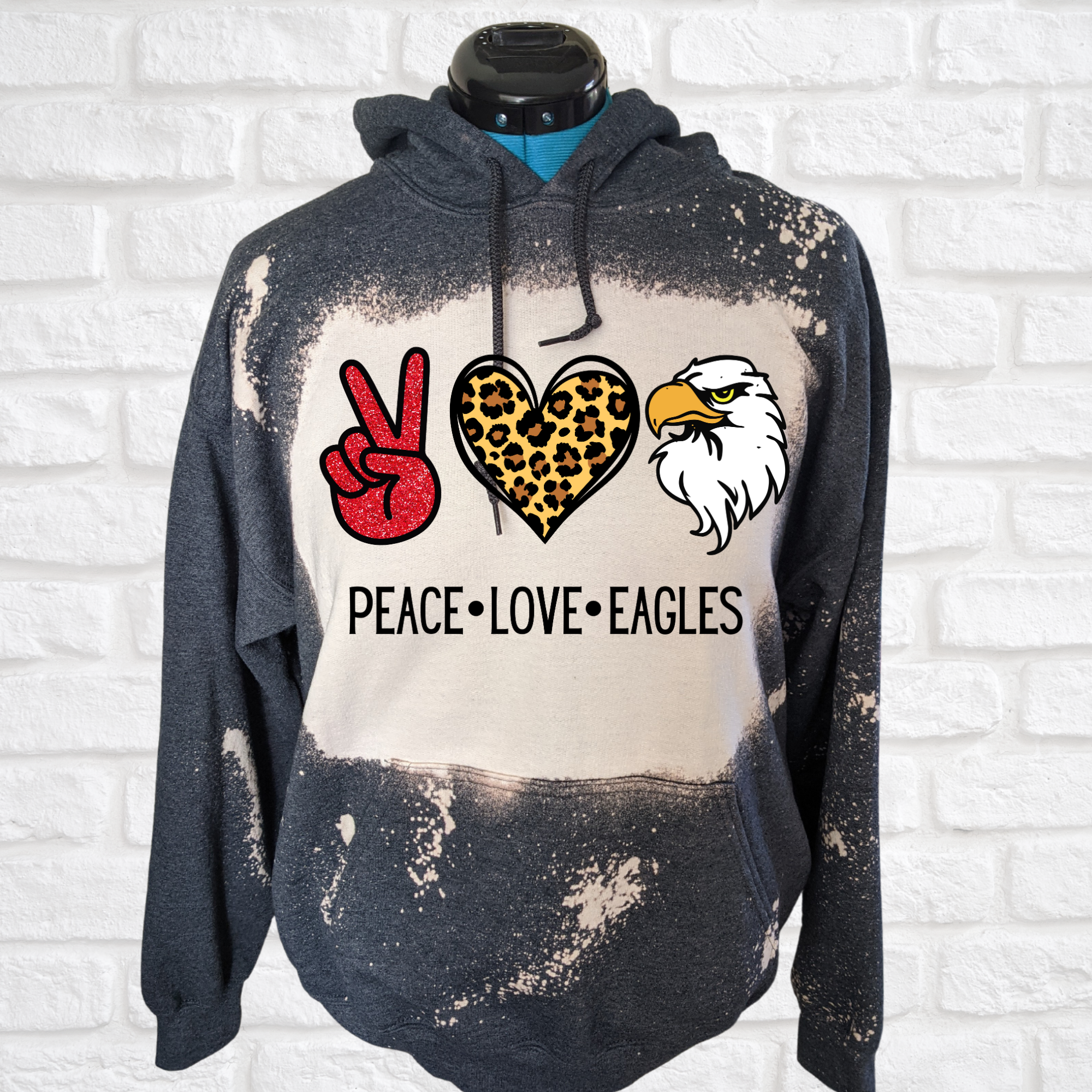 Peace love Eagles bleached hoodie