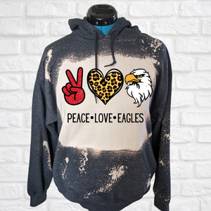Peace love Eagles bleached hoodie