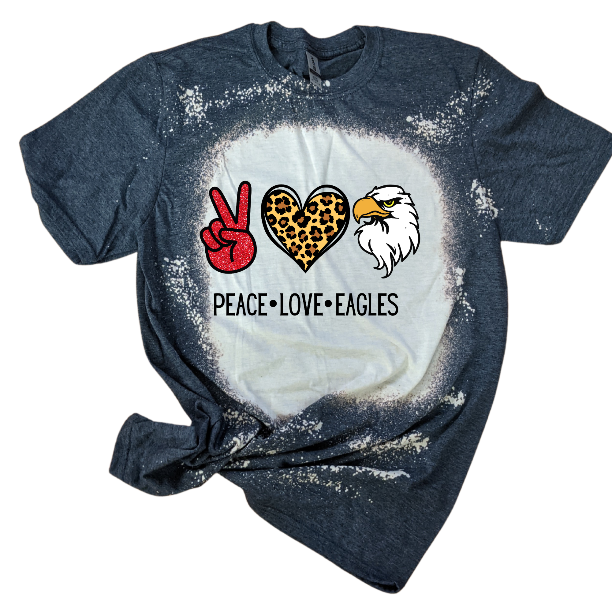 Peace Love Eagles Bleached Tee