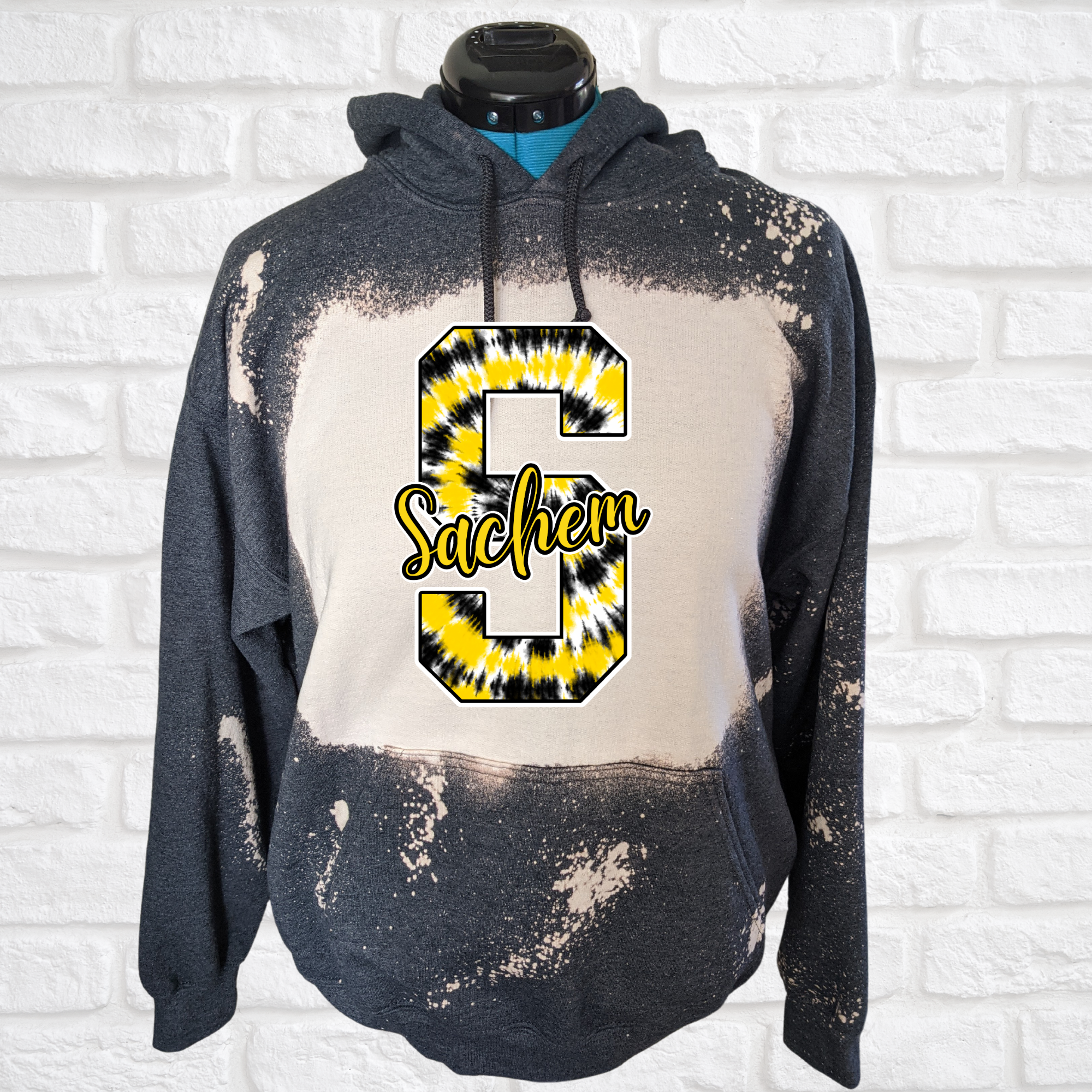 Sachem tie dye Bleached Hoodie or Tee