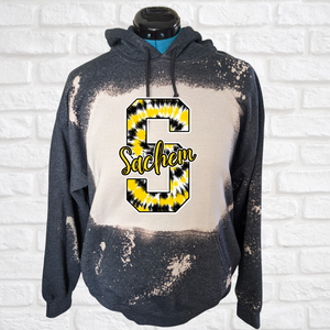 Sachem tie dye Bleached Hoodie or Tee