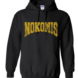 Nokomis Black Hoodie, Crewneck, Long sleeve