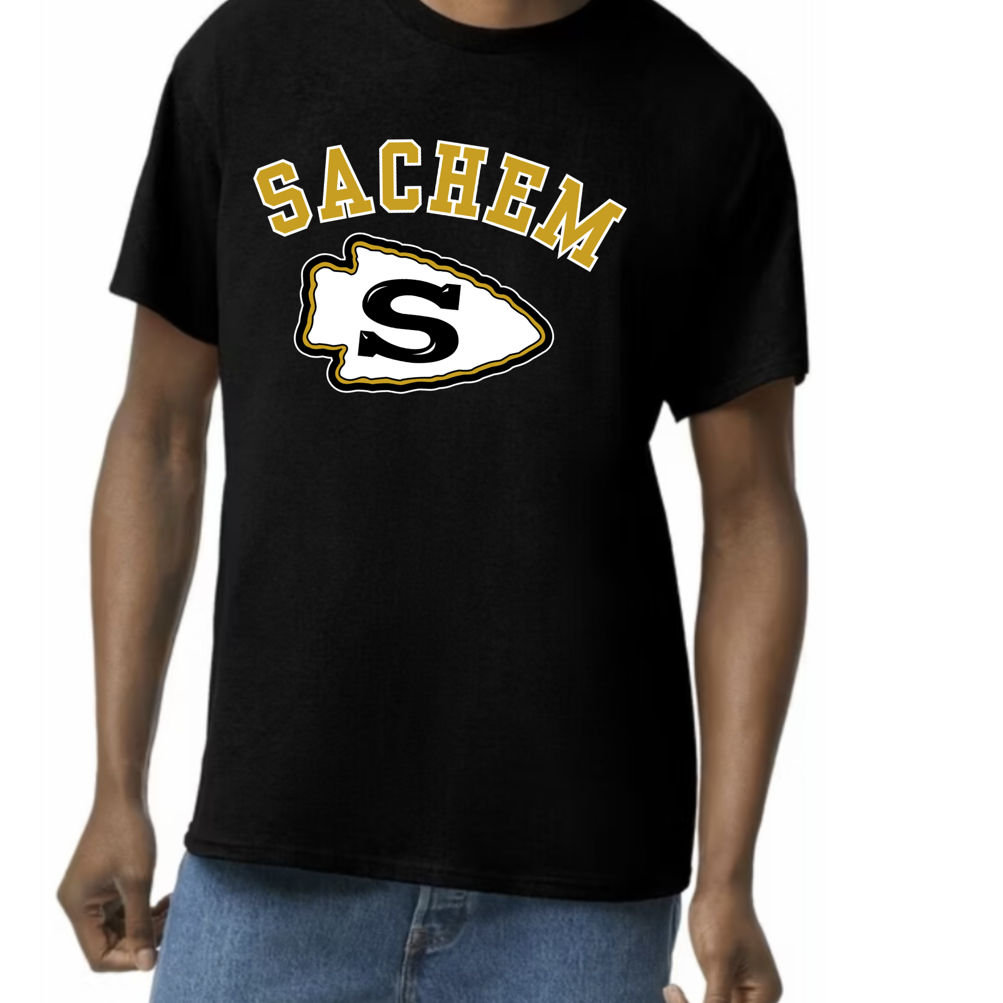 Sachem Logo Black Tee Wenonah Shop