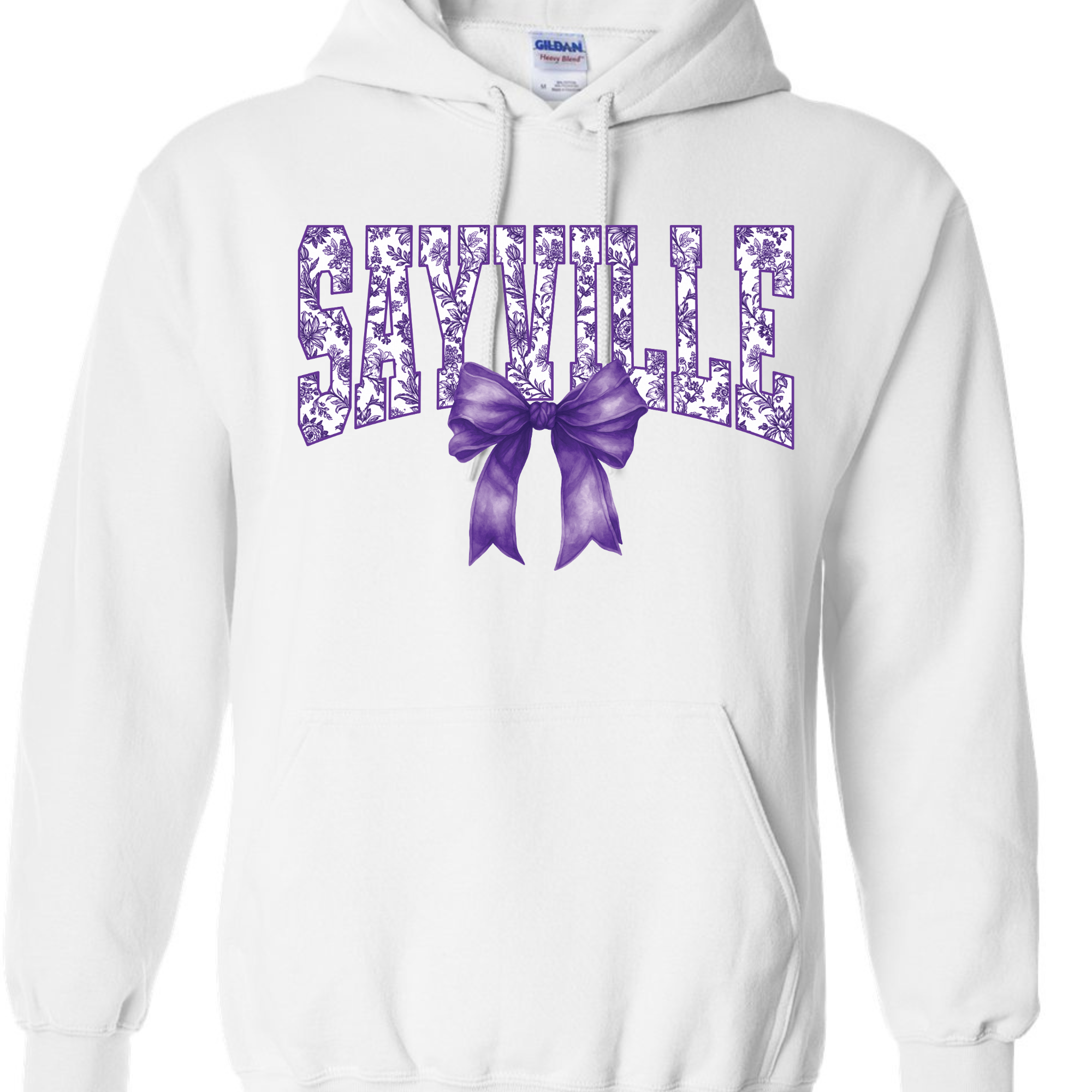 Sayville Bow White Hoodie or Crewneck