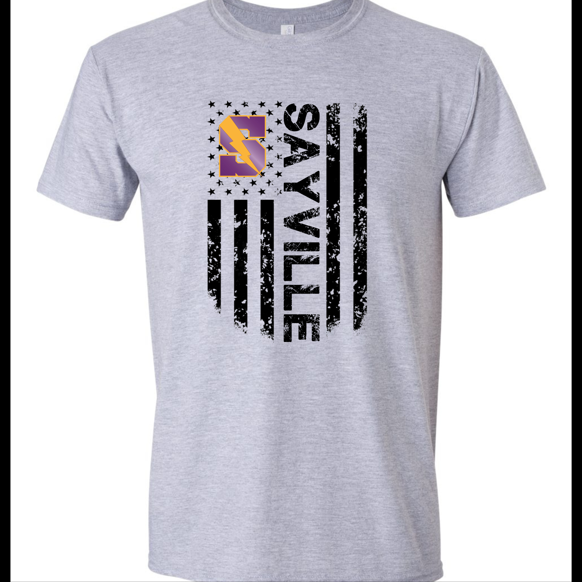 Sayville Flag Grey Tee or Long Sleeve