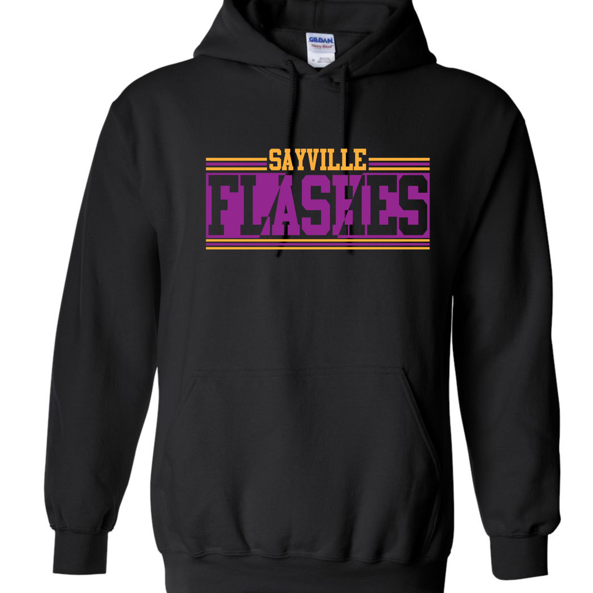 Sayville Flashes Black Hoodie or Crewneck