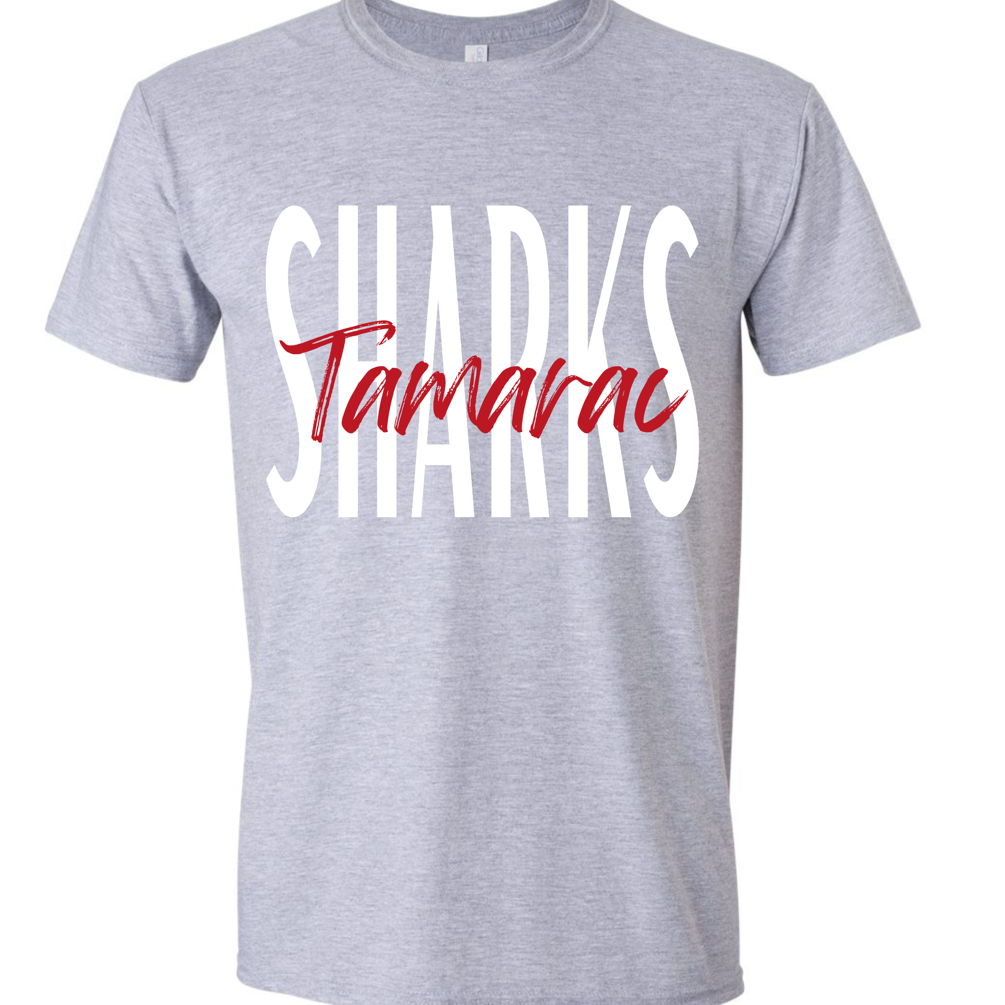 Tamarac Sharks Script Grey Tee