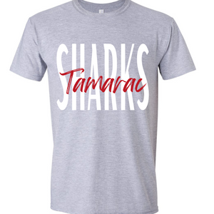 Tamarac Sharks Script Grey Tee