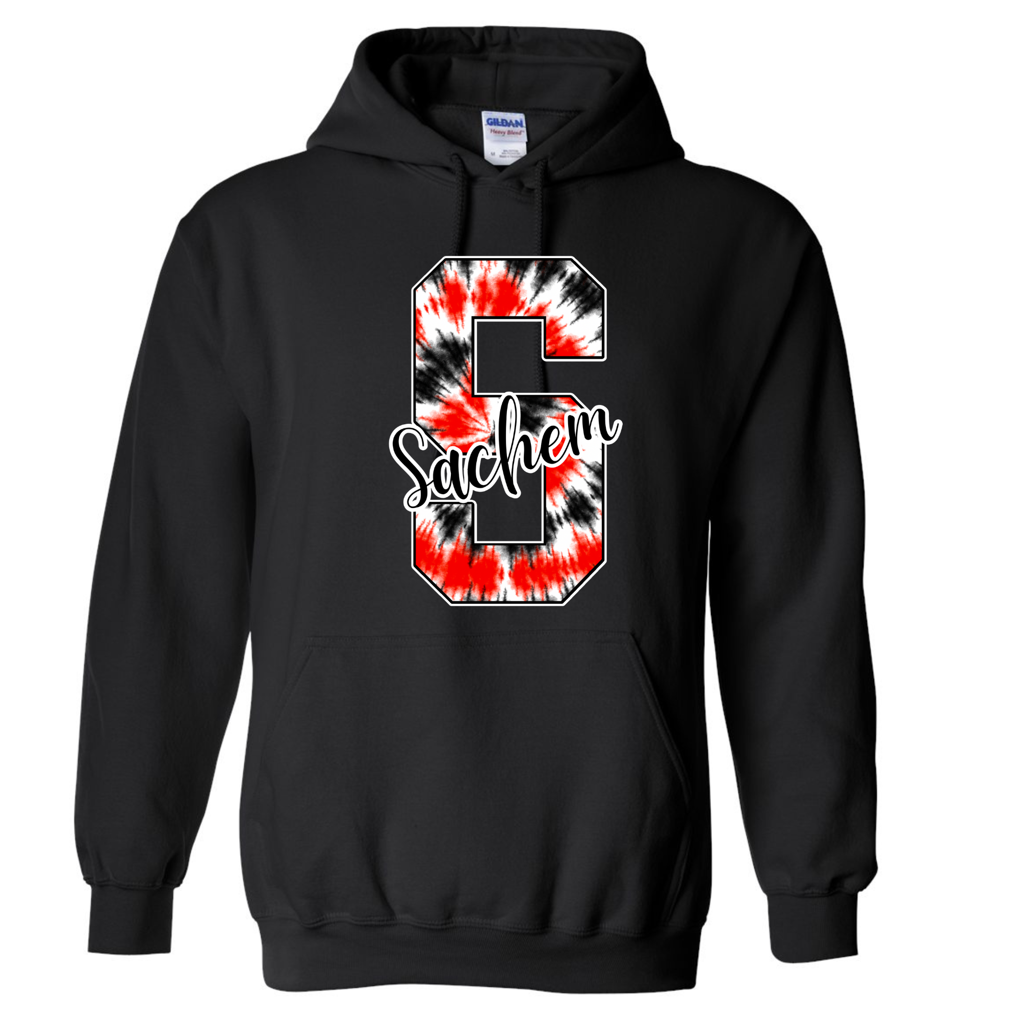 Sachem S Tie dye Black Hoodie( Merrimac shop)