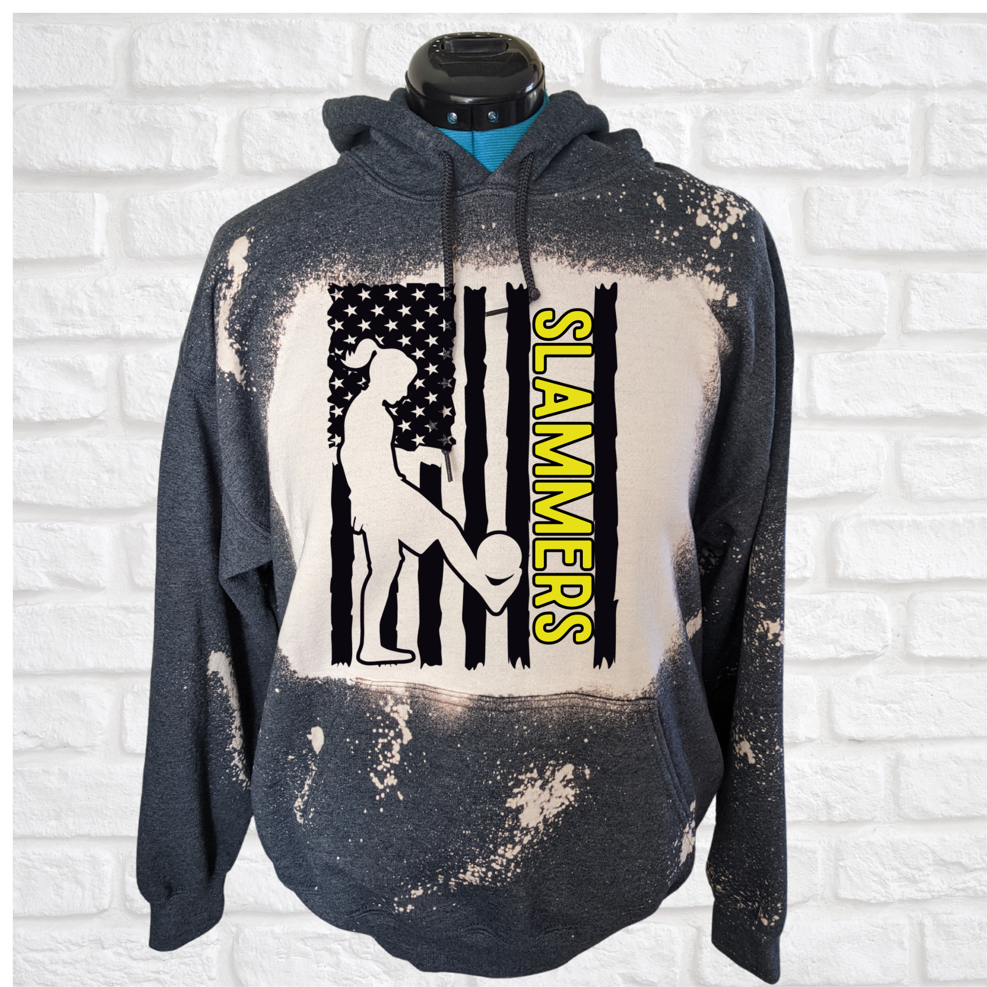 Slammers girl soccer flag Bleached hoodie or Tee