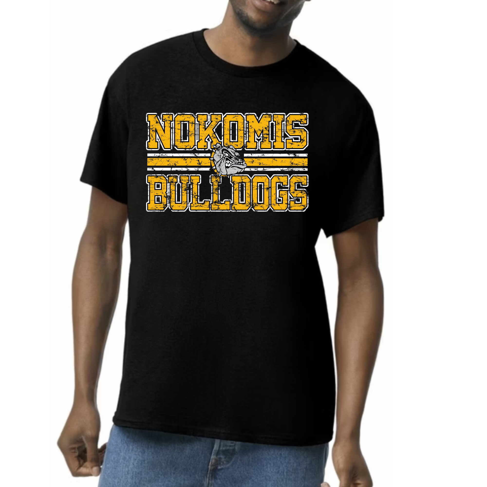 Nokomis football style Black Tee