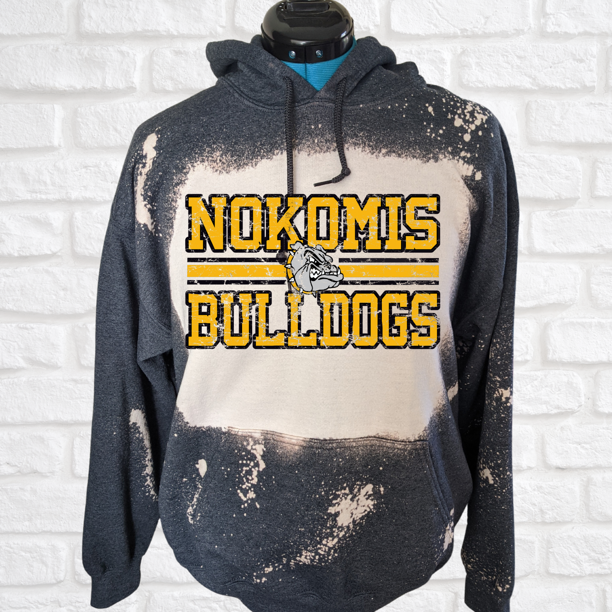 Nokomis Football style Bleached hoodie or tee (please choose tee or hoodie in menu)!!!