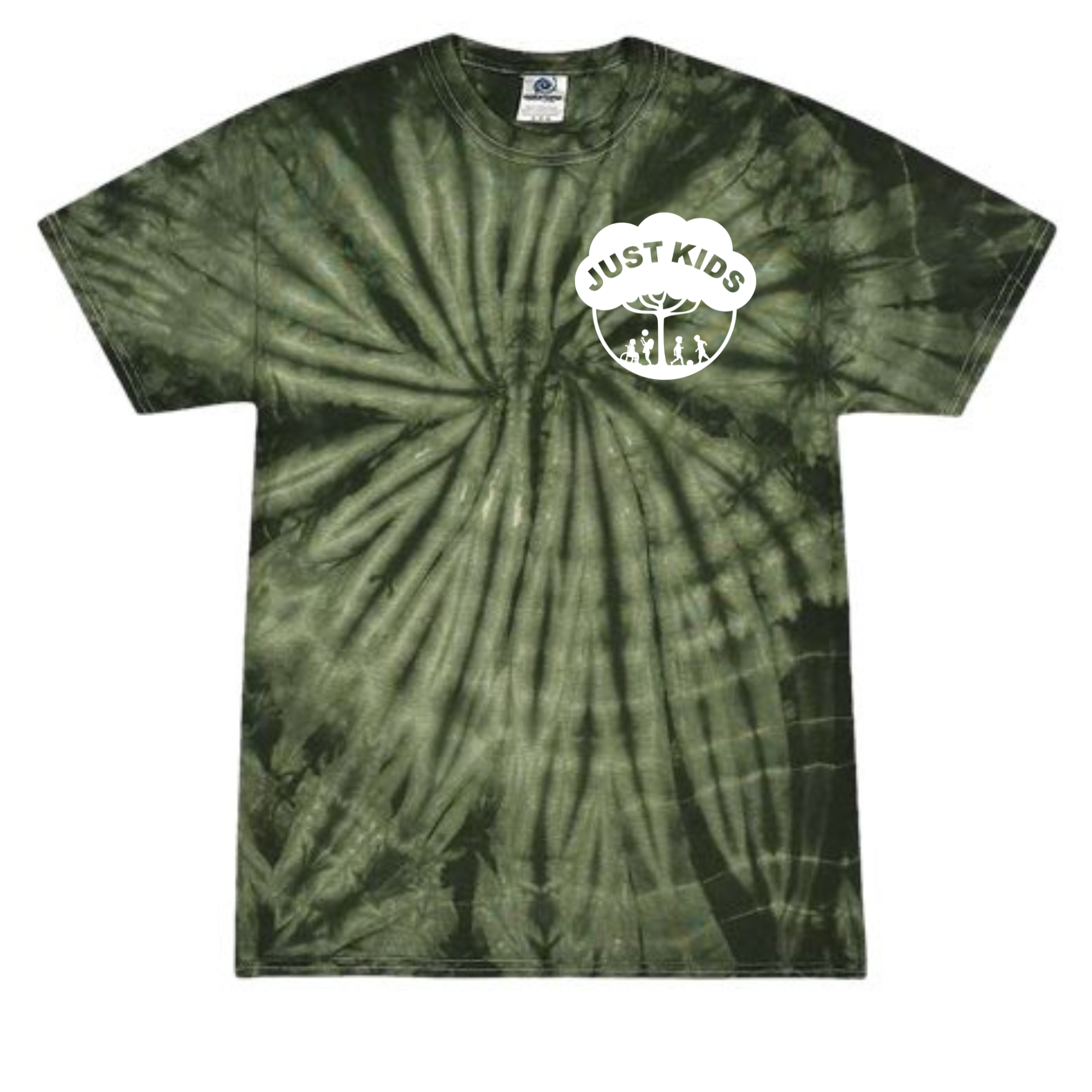 Tie Dye Just Kids tee Spider Green