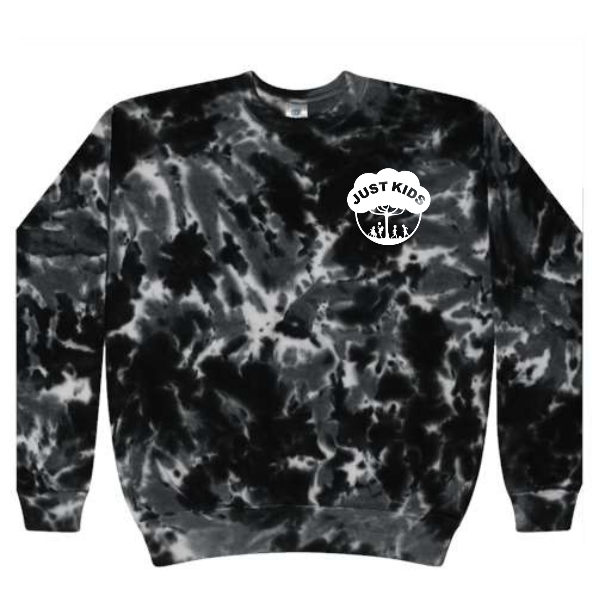 Just Kids Tie Dye Black Crewneck or Hoodie