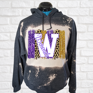 Wenonah Leopard glitter Bleached hoodie