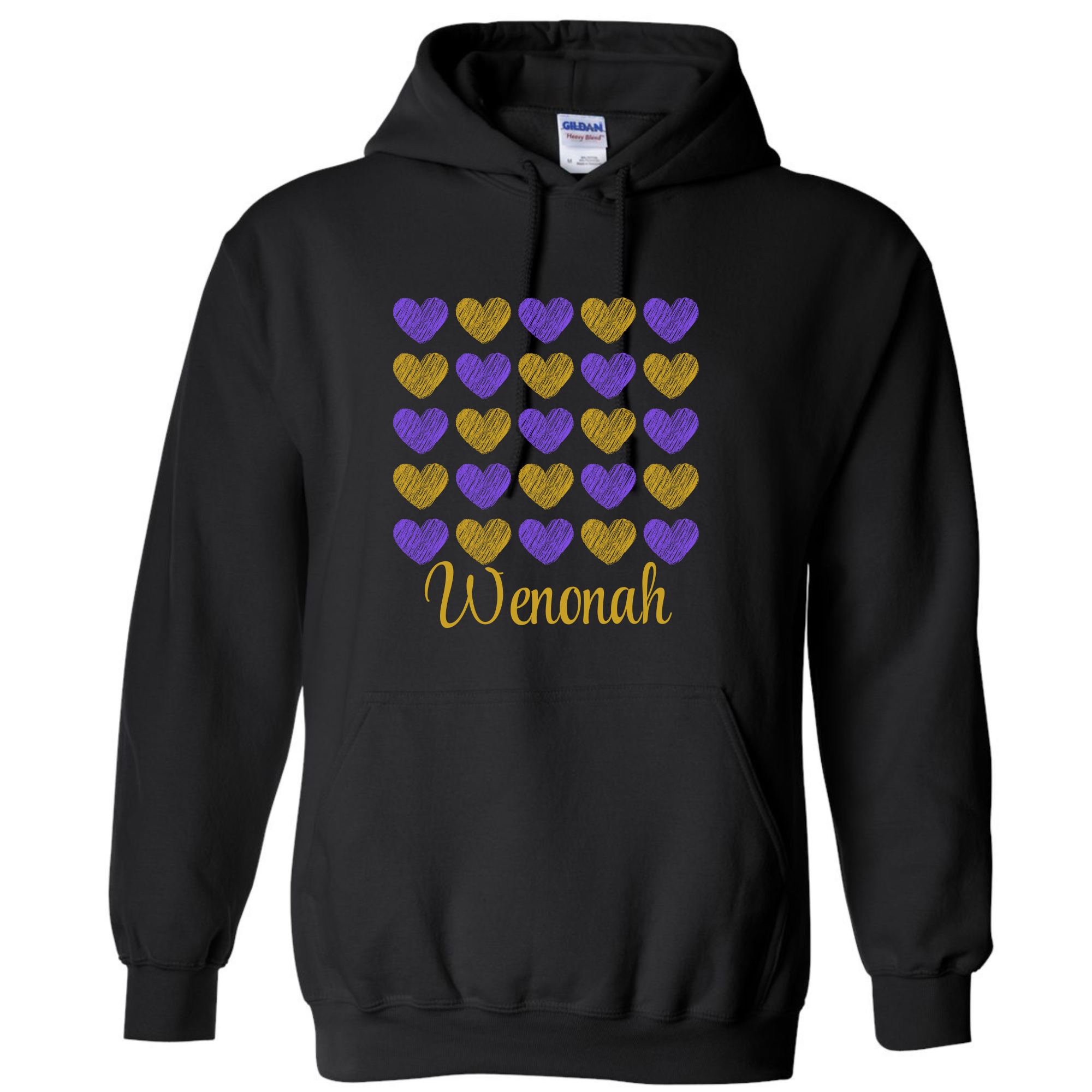 Wenonah Hearts Hoodie, Crewneck, Long Sleeve