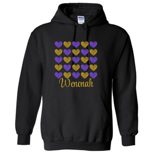 Wenonah Hearts Hoodie, Crewneck, Long Sleeve