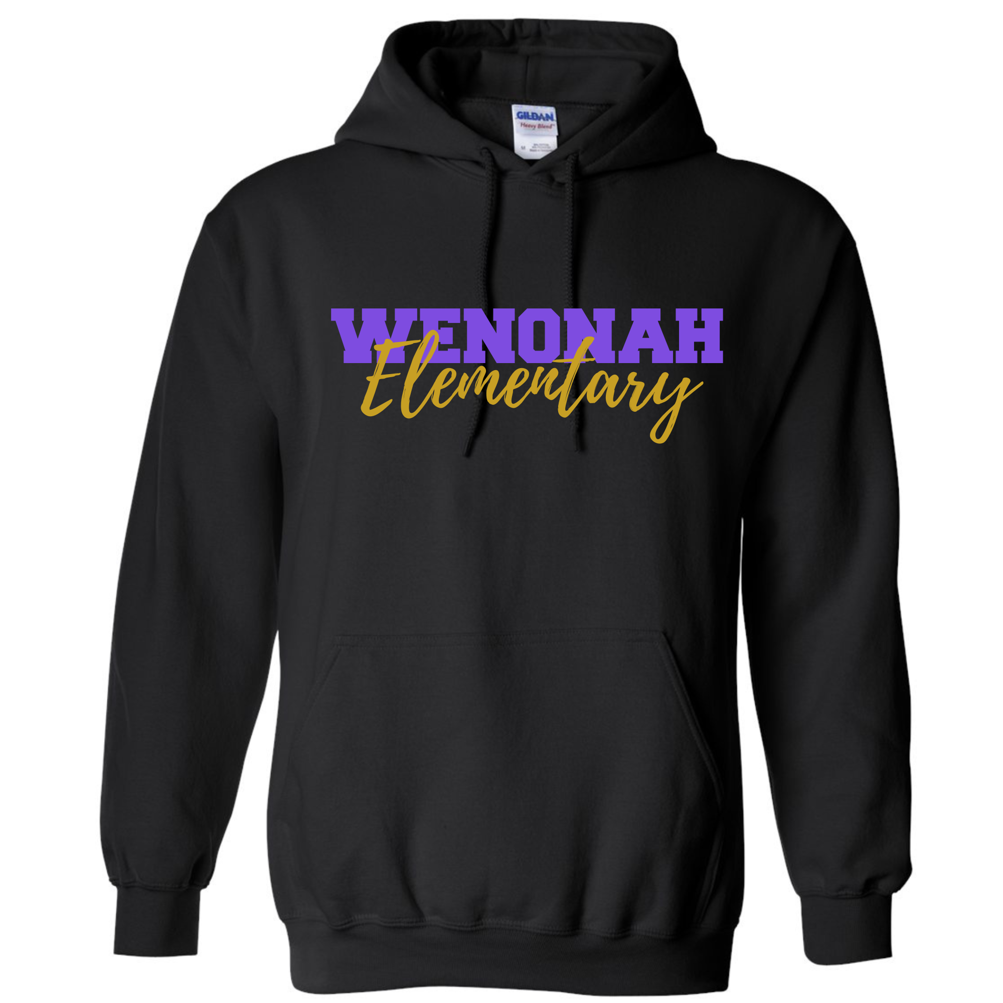 Wenonah Elementary Black Hoodie , Crewneck, Long Sleeve