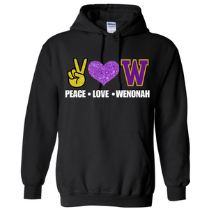 Peace love Wenonah Hoodie, Crewneck, Long sleeve Please choose in menu