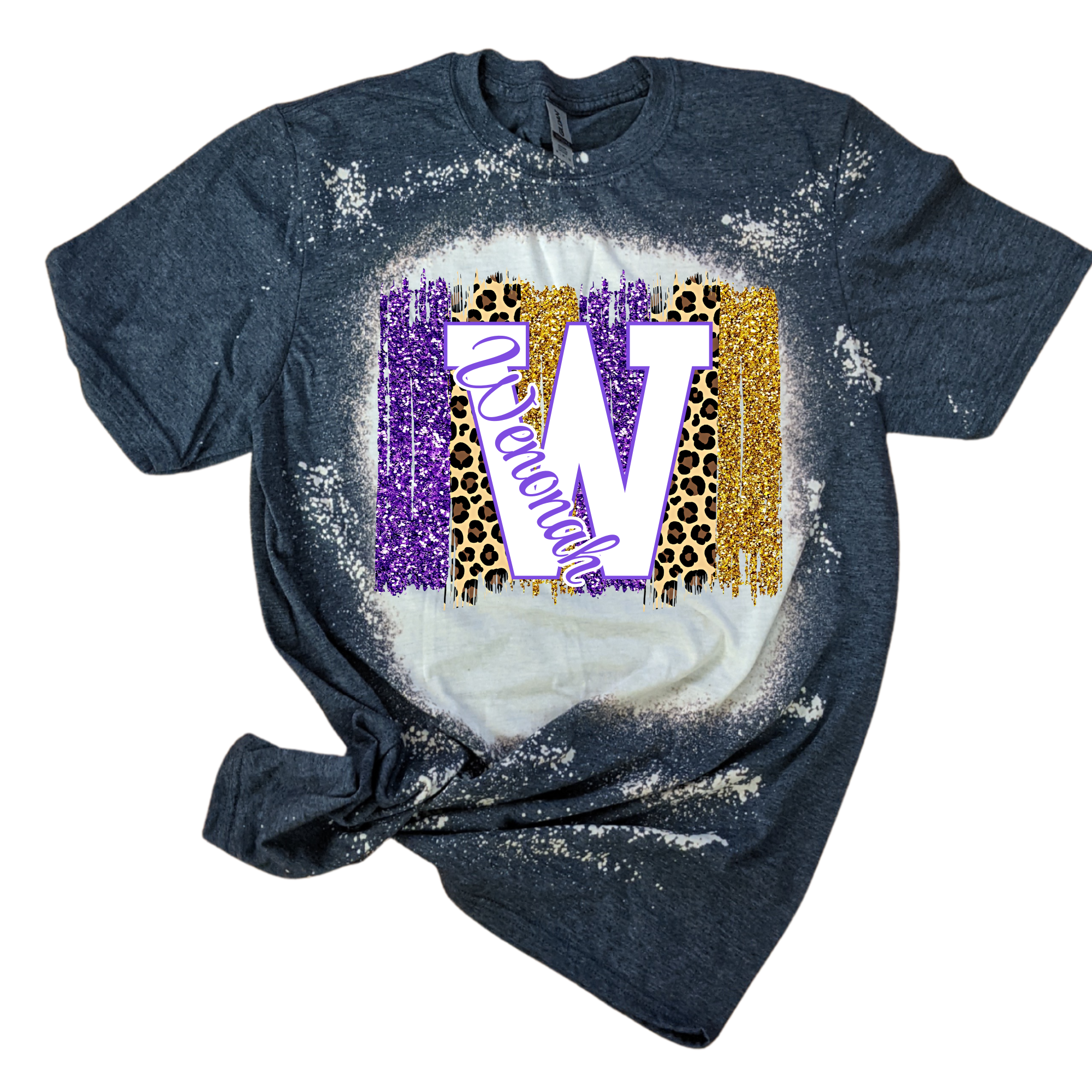 Wenonah leopard glitter Bleached tee