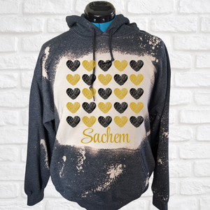 Sachem Hearts Bleached Hoodie