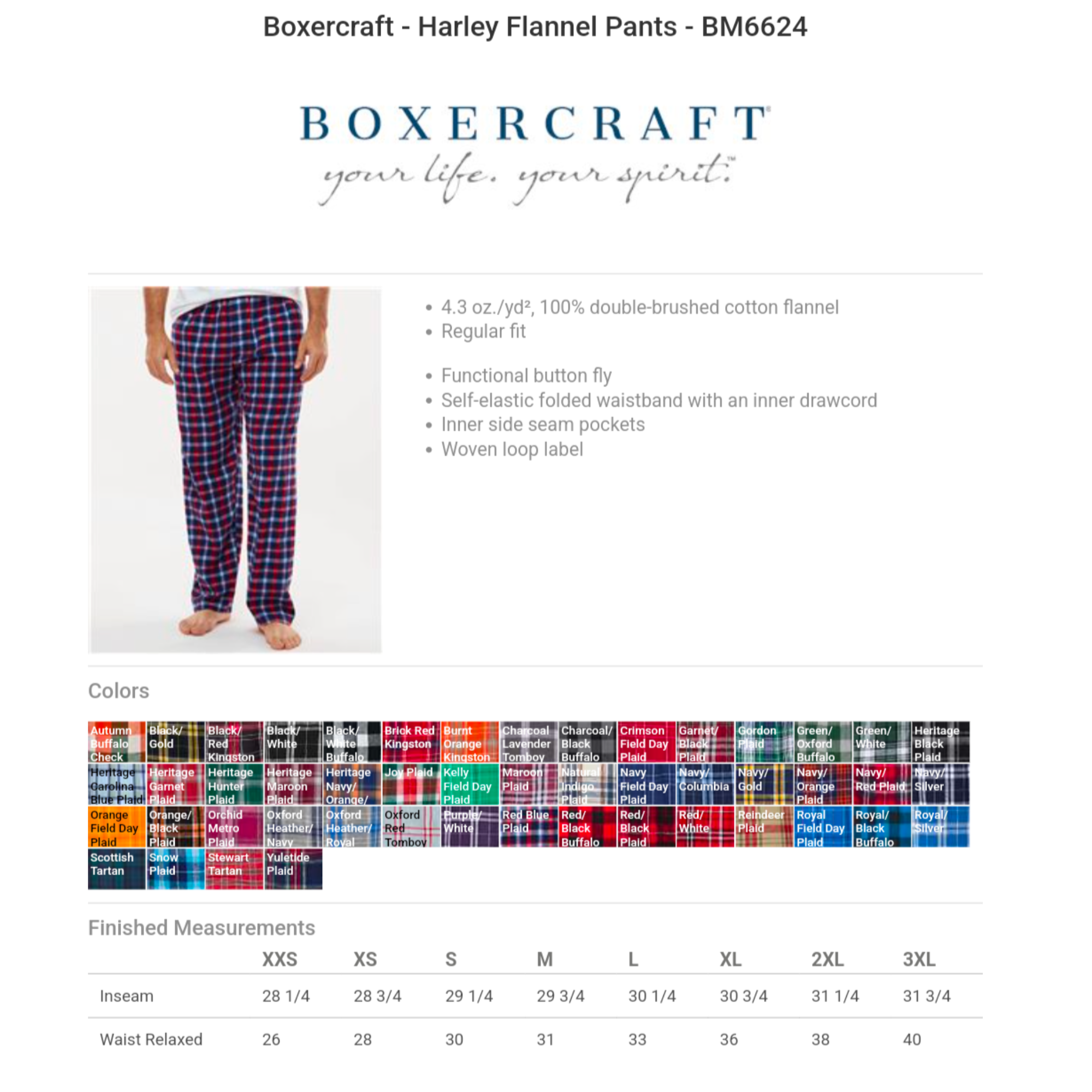 Sachem Flannel Pants (Wenonah Shop)