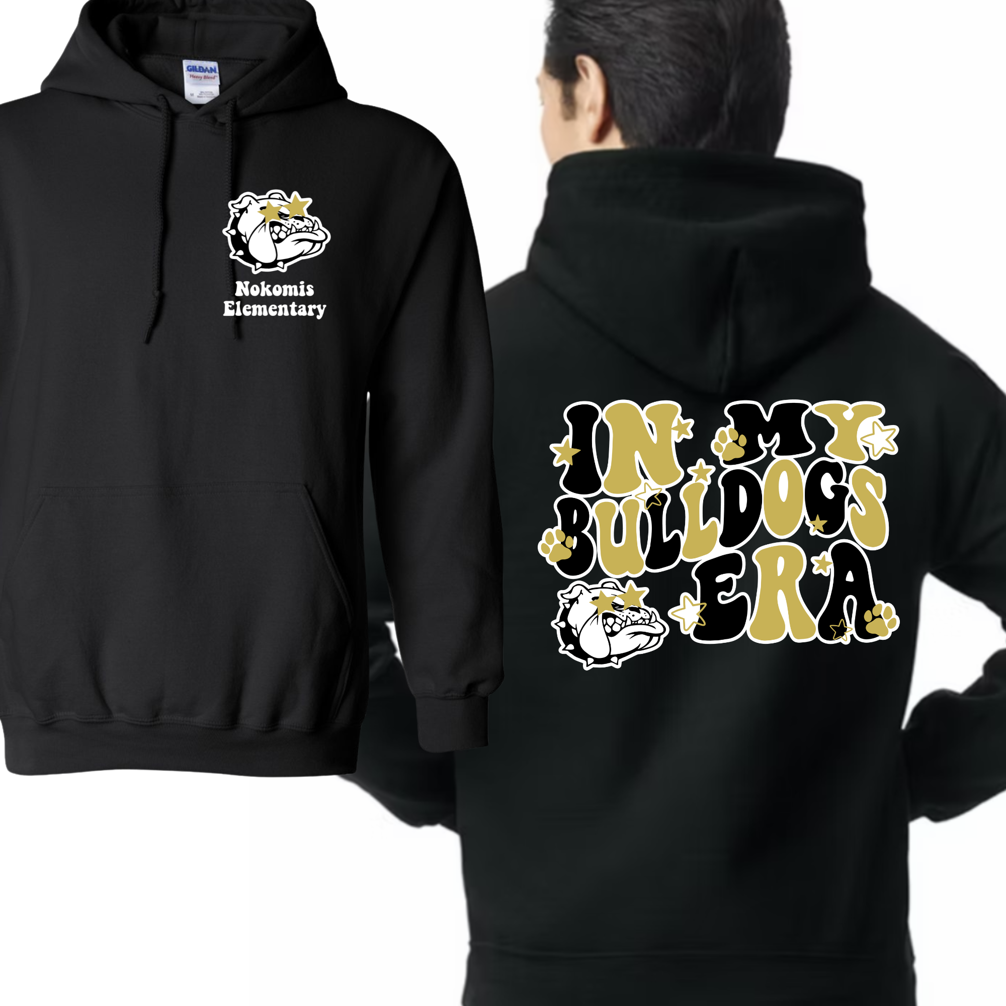 Bulldog Retro Black Hoodie, Crewneck, Zip up PLEASE CHOOSE IN MENU!!