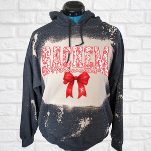 Bleached hoodie red or gold Arrowettes logo Please choose style in menu tab!