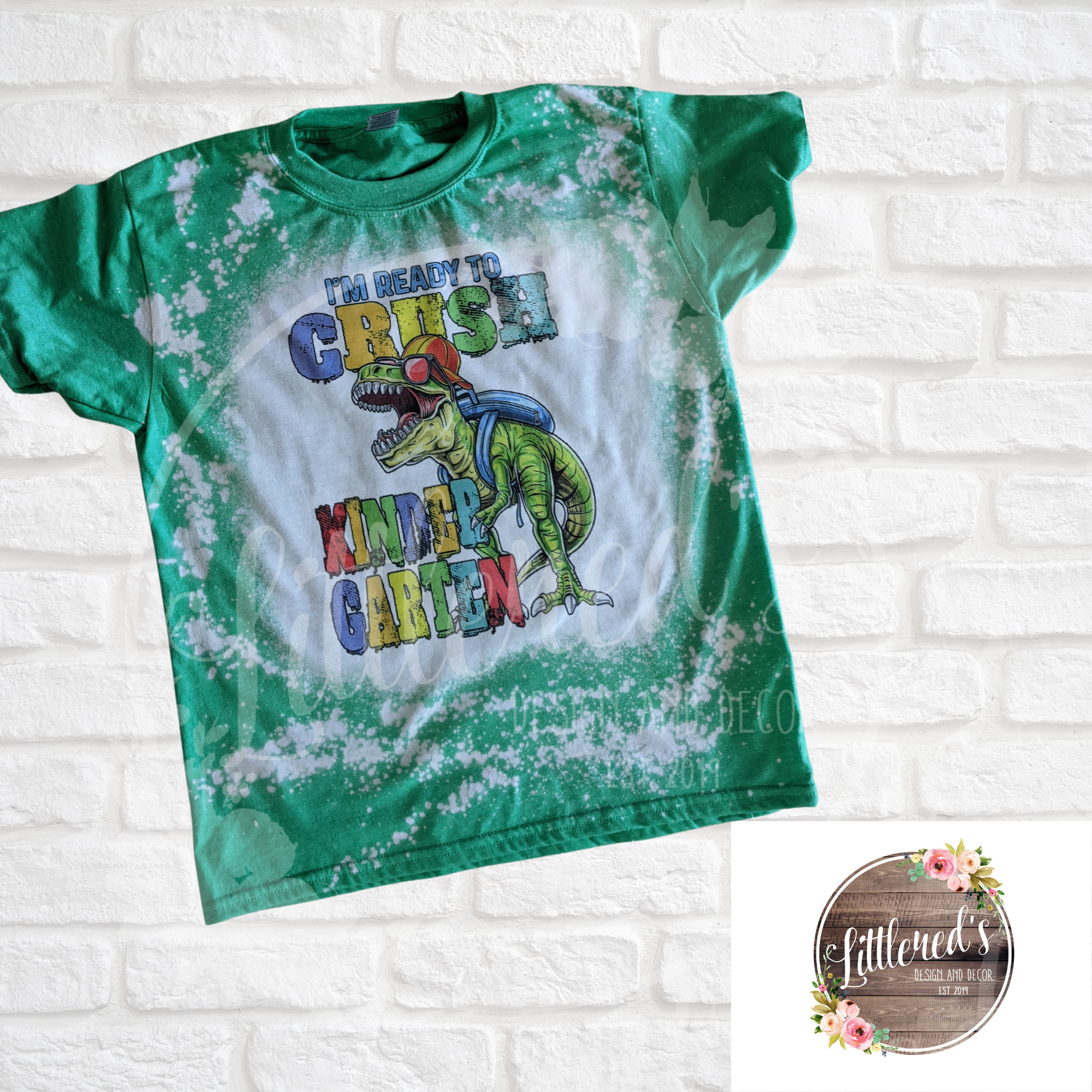 Bleached ready to crush back to school tee. All grades