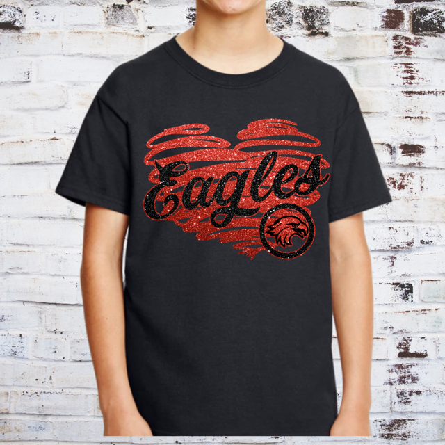 Grundy glitter heart Tee