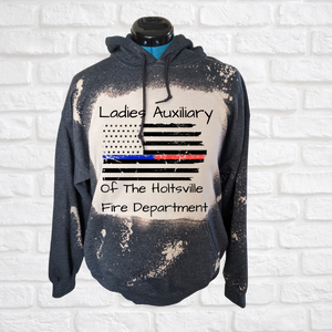 Ladies Auxiliary Red /blue thin line flag