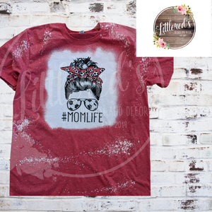 #Momlife Soccer Heather Red Tshirt