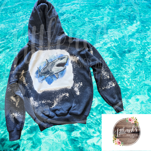 Watercolor shark kids hoodie