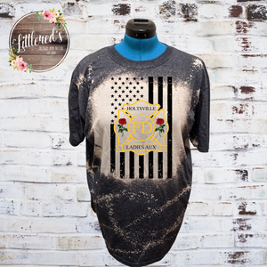 Ladies Aux Flag with Emblem Bleached