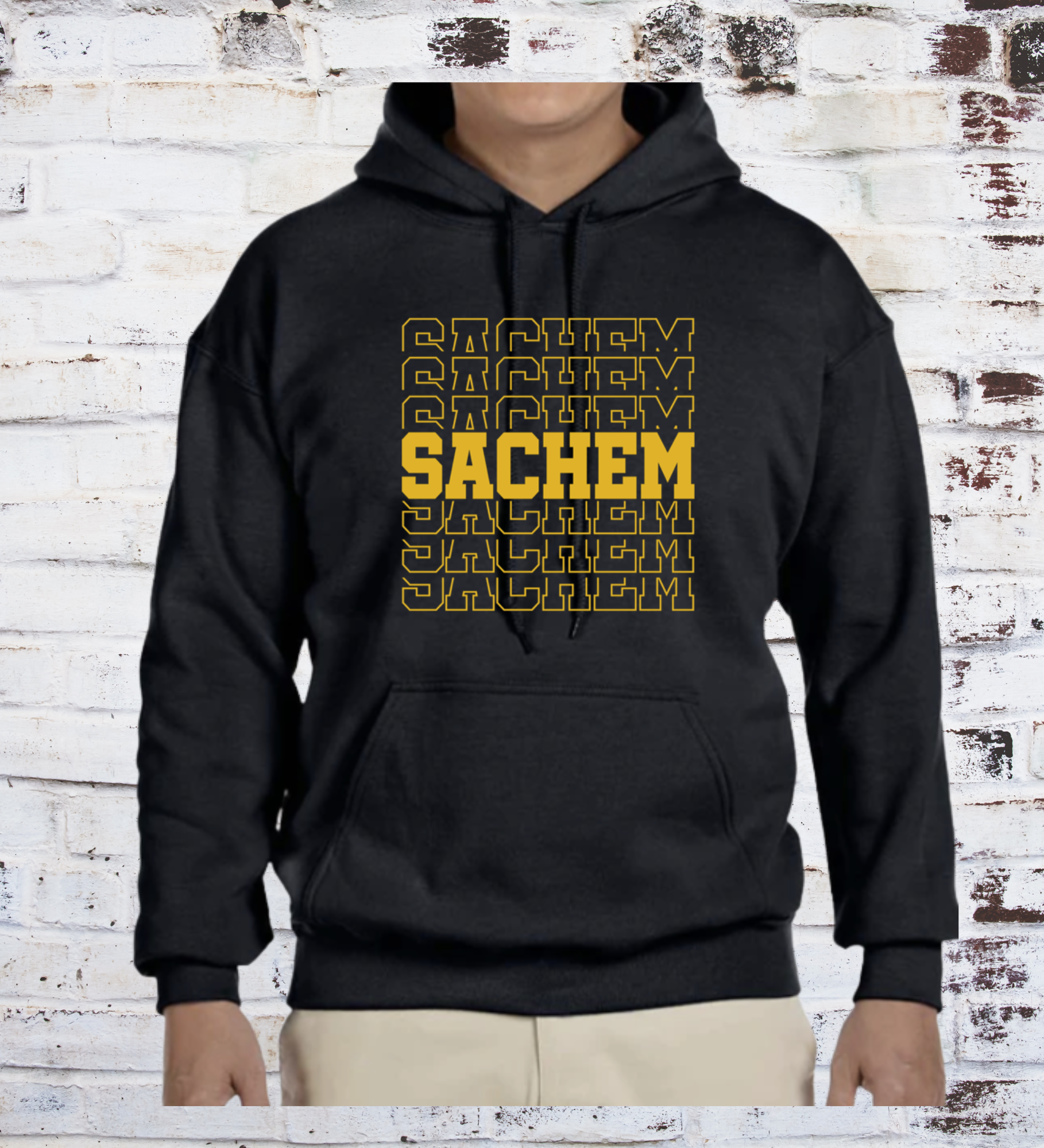 Sachem 3 d gold  hoodie