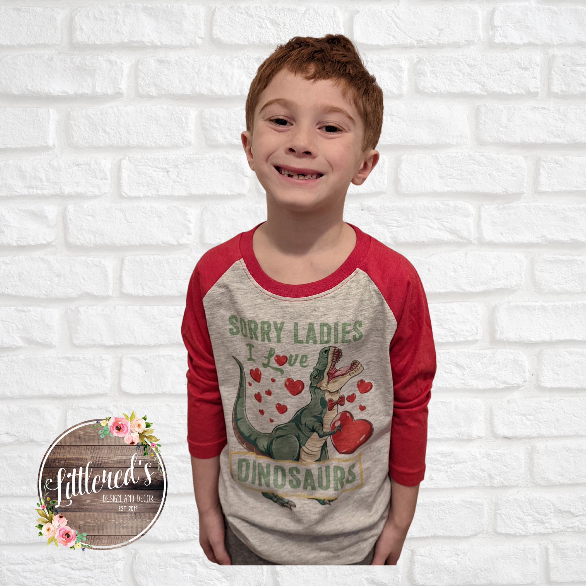 Sorry Ladies I love Dinosaurs 3/4 sleeve Raglan